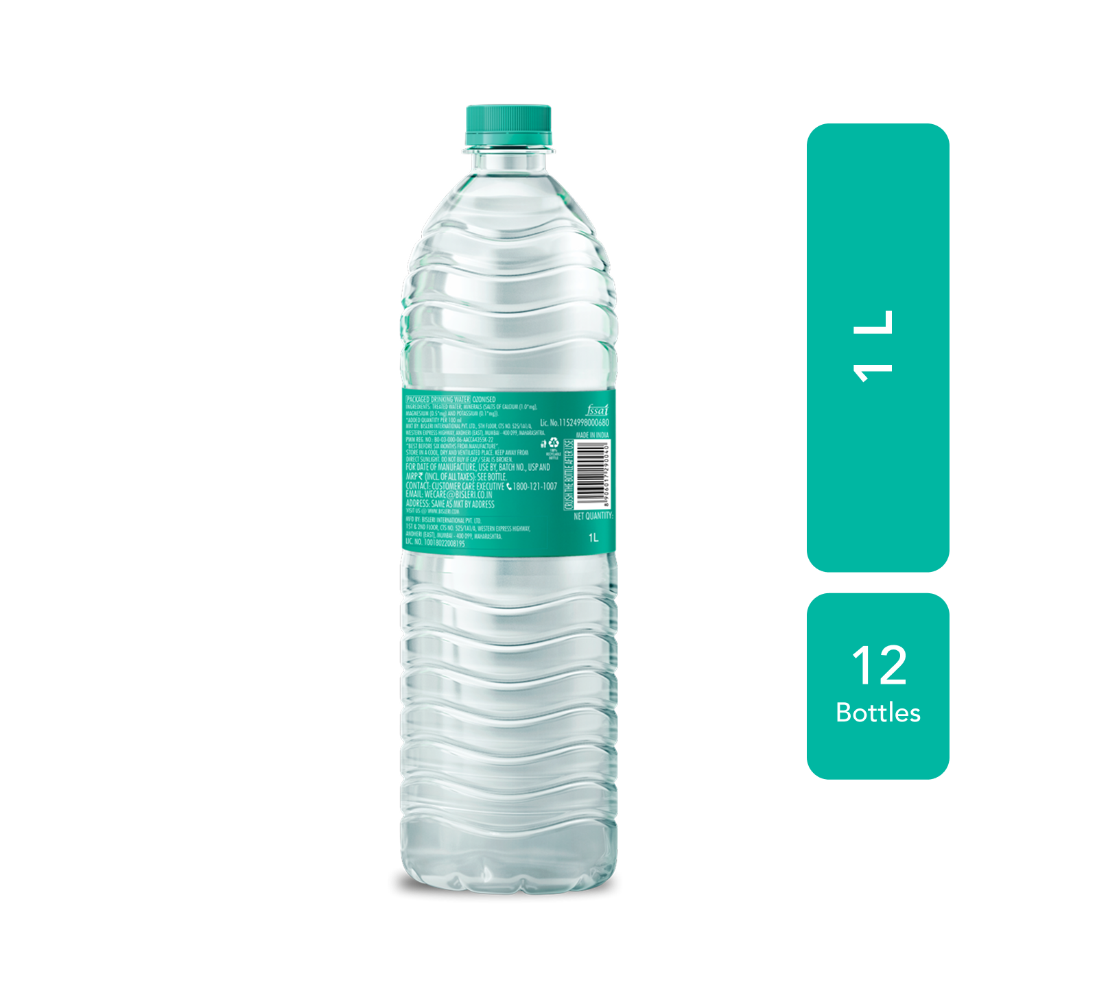 label on Bisleri 1 L Packaged Drinking Water